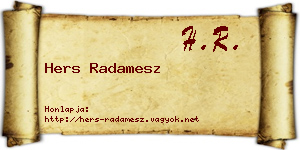 Hers Radamesz névjegykártya